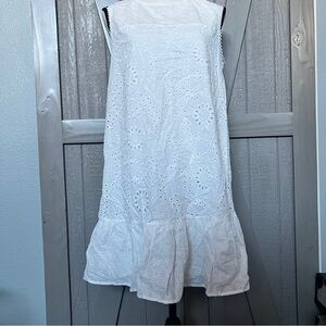 NEW! White Eyelet Sleeveless Dress
